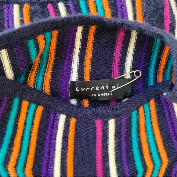 Current Air NWOT Multicolor Striped Knit Mock Neck Top, Size S - Picture 3 of 9